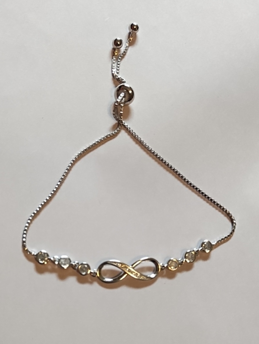 NWT Infinity Bracelet Adjustable Sterling Silver-Tone